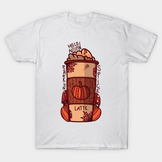 Pumpkin spice latte mug T-Shirt by Swadeillustrations